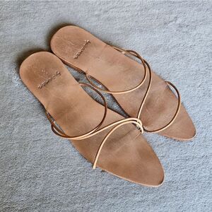By JAMES Strapy Slide Sandals in Tan